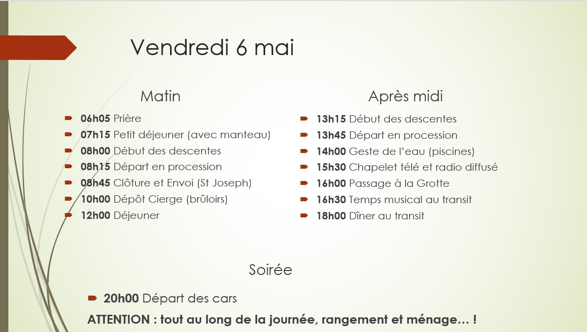 Programme vendredi 6mai2022