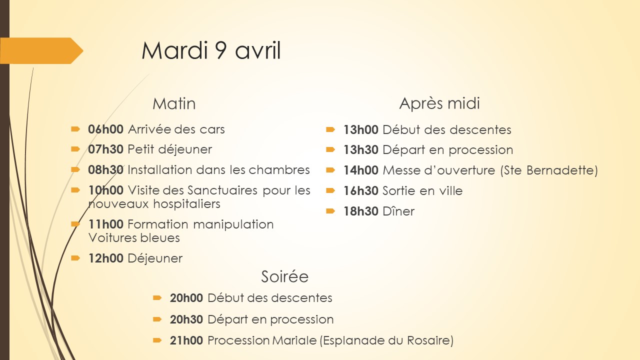 Mardi 9 avril 2024 programme