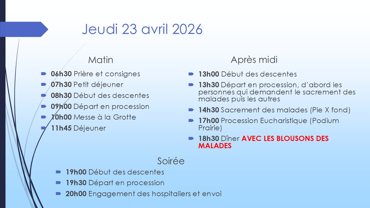 jeudi 23 avril programme